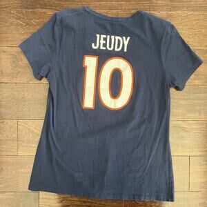 Jerry Jeudy NFL Denver Broncos N. 10 Women’s Blue T-shirt V Neck Size L